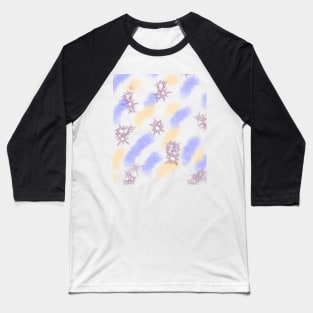 Purple yellow sparkle watercolor art Baseball T-Shirt